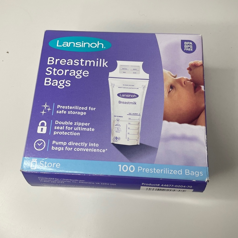 Lansinoh Breastmilk Breast Pump Storage Bag - 20470 (100 Count) New Open Box